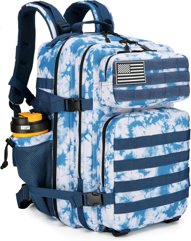 Lovelinks21 45L Tactical Assault Backpack 3 day assault pack with Molle Waterproof backpack Rucksack for Tactical Backpacks (Blue coral) - Image 1